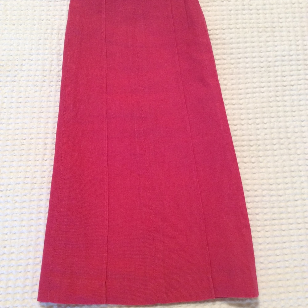 Talbots Linen Bright Pink Skirt Petite Size 2